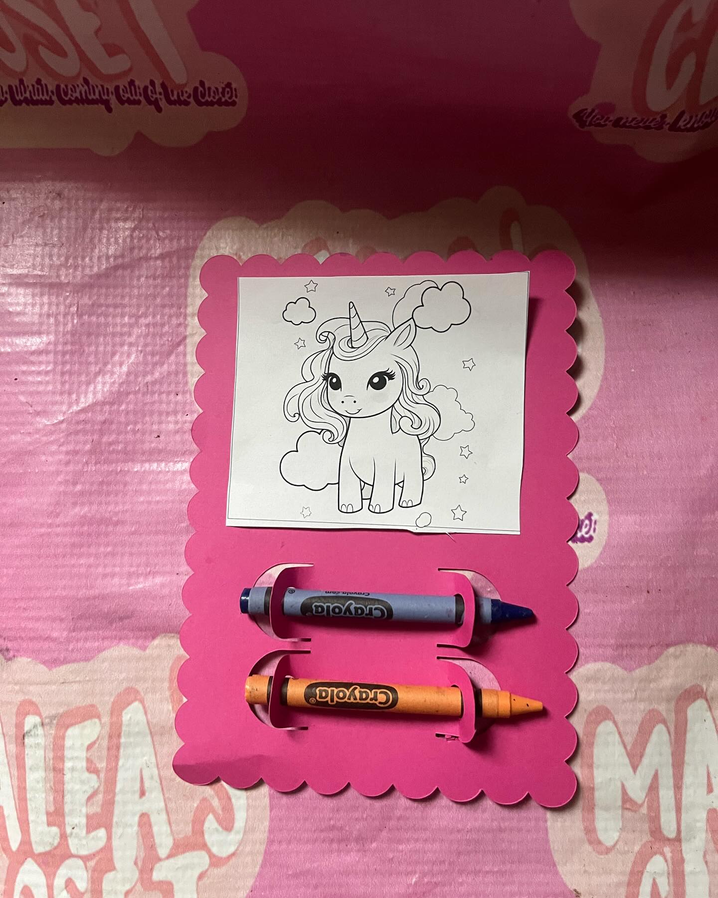 Coloring Sheet with Crayons
