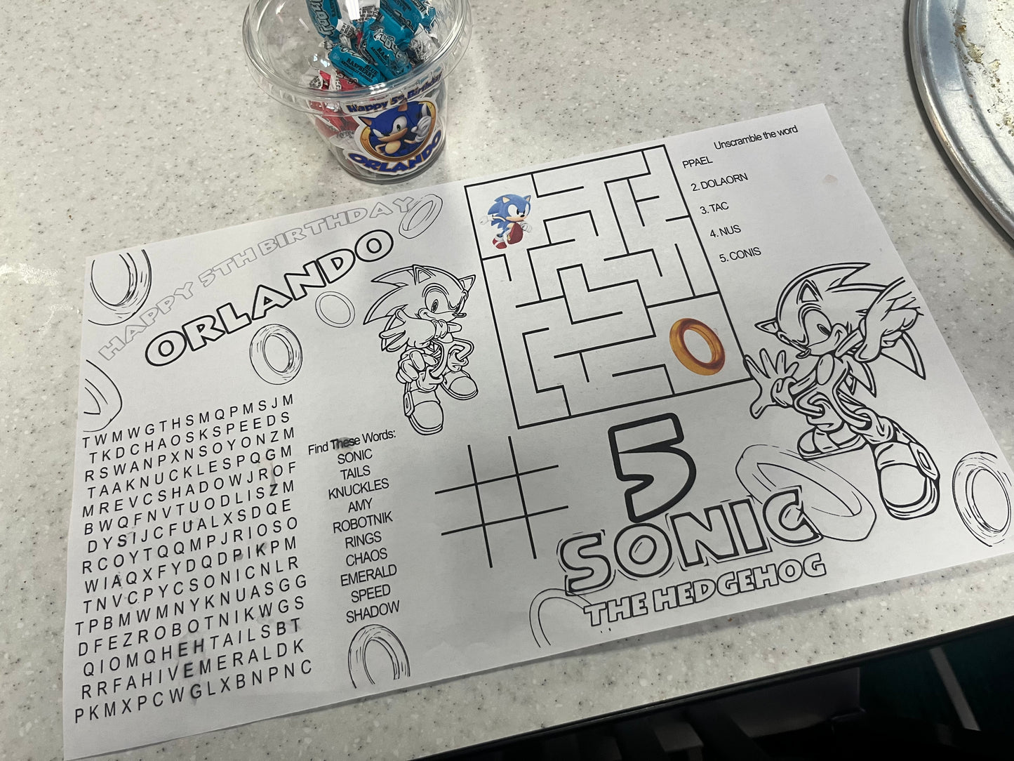 Activity Placemats