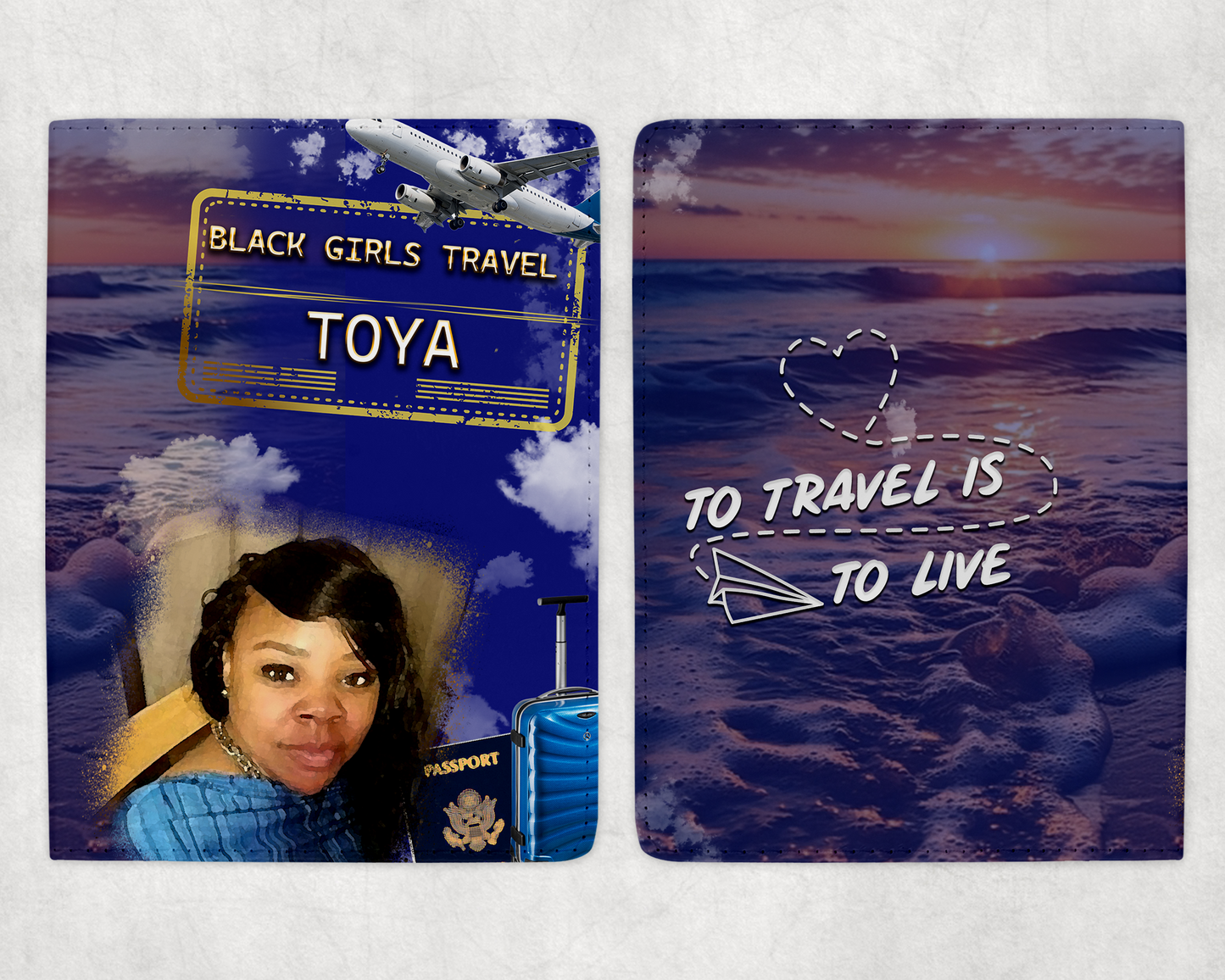Passport Cover Holder, Customized, Decorated
