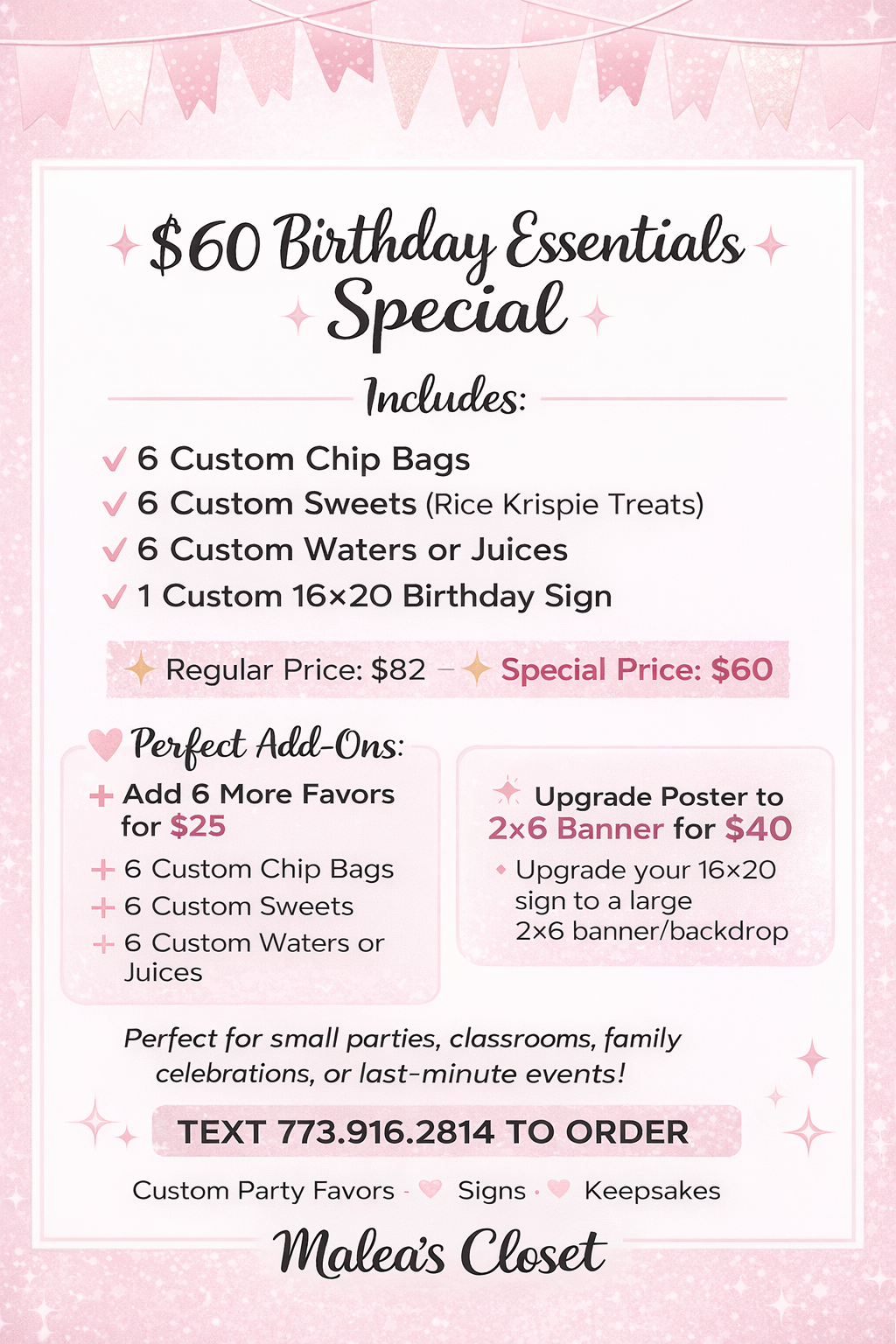 $60 Party Essential Package